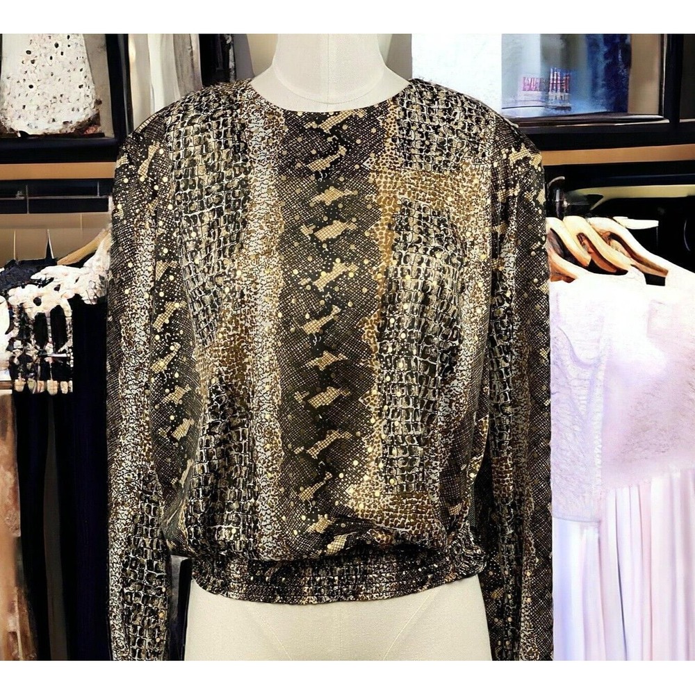 Vintage Drapers and Damons‎ Top Shiny Petite Medium Shiny PM